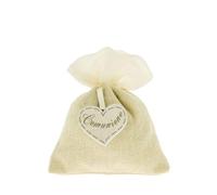 Doni Bomboniere Communion Lot de 12 sachets porte-dragées avec pendentif en forme de cœur avec inscription de communion gravée marque-place événement enfant fille économique bricolage