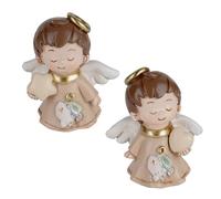 Doni Bomboniere Cresima 1 figurine ange avec Aoreola ailes et symboles sacrés sur la robe entre les mains serre ou une étoile un cœur idées cadeaux complètes originales bon marché