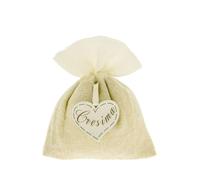 Doni Bomboniere Cresima Lot de 12 sachets porte-dragées avec pendentif en forme de cœur avec inscription confirmation gravée marque-place événement garçon fille bon marché bricolage