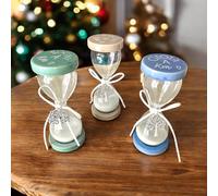 Doni Bomboniere Lot de 1 sablier en verre avec pendentif arbre de vie et bases colorées KM0 cadeau Noël bon marché bois idée cadeau amis spéciaux maman femme lui pas cher original