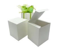 Doni Bomboniere Lot de 10 boîtes pour bonbonnières, en carton pliables, grandes petites boîtes à dragées pour mariage, baptême, communion, confirmation, ivoire économiques (8 x 8 x 18 cm - ivoire)