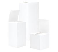 Doni Bomboniere Lot de 10 boîtes pour bonbonnières, en carton pliables, grandes petites boîtes de rangement, bricolage, mariage, baptême, communion, confirmation, blanches, économiques (8 x 8 x 13 cm