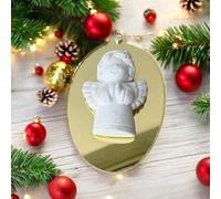 Doni Bomboniere Lot de 12 pendentifs anges avec plexiglas doré, cadeau de Noël, idées, cadeaux fermés, bricolage, catéchisme sacré, chrétien, nativité, économique, bricolage original