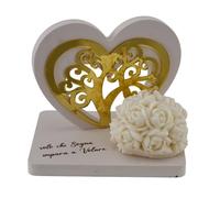 Doni Bomboniere Mariage 1 pcs Bougie avec Rose Coeur Stylisé Anniveresario Arbre de Vie Phrase Seulement Qui Rêve Apprendre à Voler Idées Cadeaux Complètes Originaux Bon marché