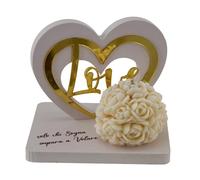 Doni Bomboniere Mariage 1 pcs Bougie avec Rose Coeur Stylisé Anniveresario Écrit Love Phrase Seulement Qui Rêve Apprendre à Voler Idées Cadeaux Complètes Originaux Bon marché