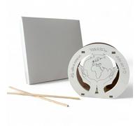 Doni Bomboniere Mariage 1 pcs Diffuseur Environnement Rond avec Représentation Anniversaire du Planisphère entre Les Mains Entouré par la Phrase La Vie Est Comme Un Voyage... Vivre Le Coeur Idées