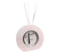 Doni Bomboniere Mariage 1 pcs Parfum Rond en Résine avec Lettre Personnalisée de Couleur Argent Baptême Anniversaire Communion Originaux Economiques (Lettre F)