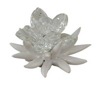 Doni Bomboniere Mariage 1 pcs Sculpture Hérisson Blanc avec Anniversaire Fleur Centrale en Swarovski Grande Idées Cadeaux Completes Originaux Bon marché