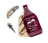 Doni Bomboniere Mariage 1 pcs Set Tire-bouchon Et Bouchon avec Anniversaire Mignon Boîte En Forme De Bouteille Écrit L'Amitié Est Le Vin de la Vie Et D'autres Mots Idées Cadeaux Completes Originaux