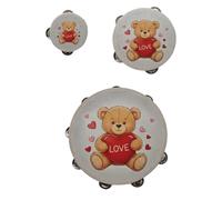 Doni Bomboniere Mariage 1 pcs Tambourin Ours avec Coeur Rouge Anniversaire Et Écrit Love Idées Cadeaux Completes Originaux Bon Marché (B)