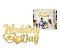 Doni Bomboniere Mariage 1 pièce Inscription murale avec mariage jour alliances et coeur idées cadeaux complètes originaux bon marché