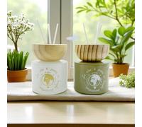 Doni Bomboniere Mariage 1 pièce parfum en céramique de couleur verte et blanche avec carte du monde marié anniversaire baguettes et boîte inclus diffuseur économique idée cadeau