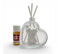 Doni Bomboniere Mariage 1 pièce parfum en verre coeur 50 ml avec craie couple marié blanc mariage anniversaire baguettes essence parfum et boîte incluse diffuseur