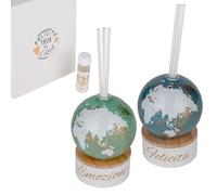 Doni Bomboniere Mariage 1 pièce Parfumeur Environnement avec Planisphère Assortiment Anniversaire en Deux Couleurs Base Bois Mots Émotions Et Bonheur Idées Cadeaux Complètes Originaux Bon marché