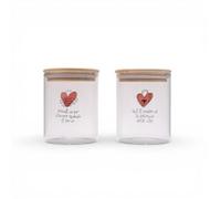 Doni Bomboniere Mariage 1 pièce Pot avec couvercle assorti en anniversaire deux phrases Prenez un peu d'amour quand vous avez besoin et ici vous conservez la douceur de la vie idées cadeaux complètes