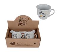 Doni Bomboniere Mariage 1 pièce Set de tasses à café avec cuillères à café anniversaire rapporte l'inscription all You Need Is Love Idées cadeaux complètes originales bon marché