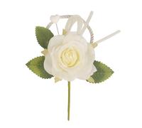 Doni Bomboniere Mariage 12 pcs Fleur Décorative En Forme De Bricolage Décorations Anniversaire- Mots clés utiles : Faux Fleurs Rose Avec Feuilles Et Coeur Aux Épaules De L'Est Présent Un Cordon Blanc