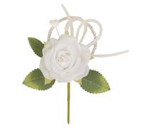 Doni Bomboniere Mariage 12 pcs Fleur Décorative En Forme De Bricolage Décorations Anniversaire- Mots clés utiles : Faux Fleurs Rose Avec Feuilles Et Coeur Aux Épaules De L'Est Présent Un Cordon Blanc