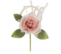 Doni Bomboniere Mariage 12 pcs Fleur Décorative En Forme De Bricolage Décorations Anniversaire- Mots clés utiles : Faux Fleurs Rose Avec Feuilles Et Coeur Aux Épaules De L'Est Présent Un Cordon Blanc