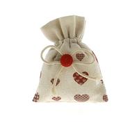 Doni Bomboniere Mariage 12 sacs en jute crème avec cœurs fantaisie Patchwork style shabby chic mariés mariés mariés bricolage pas cher anniversaire