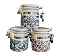 Doni Bomboniere Mariage 6 pcs Pot de cuisine hermétique porte-dragées à épices fantaisie faïence colorée utile communion confirmation anniversaire standard