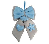 Doni Bomboniere Naissance 1 pc Nœud Enfant avec Double Blanc Et Bleu Nuage Central À Pois Sur Les Descentes A Un Coeur Et Une Étoile Toujours Idées Cadeaux Complètes Originaux Bon Marché