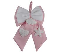 Doni Bomboniere Naissance 1 pcs Arc Rose avec Double Blanc Et Nuage Central À Pois Sur Les Descentes A Un Coeur Et Une Étoile Toujours Idées Cadeaux Complètes Originaux Bon Marché