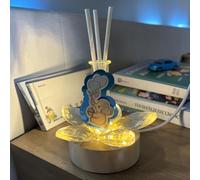 Doni Bomboniere Naissance 1 pcs Lampe LED avec Fleur en Cristal avec Tube Parfum pour Environnement avec Application Elephantin Céleste Baptême Premier Anniversaire Idées complètes originales bon