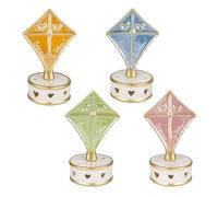 Doni Bomboniere Naissance 1 pcs LED Lampe En Forme De Baptême Communion Confirmation 18 Ans Anniversaire Cerf-volant avec Bords Dorés Coeurs Et Écrit Rêver Fait Voler Sur Base Blanc Percé Coeurs