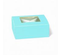 Doni Bomboniere Naissance Lot de 10 boîtes bleues carrées pour confettis baptême anniversaire avec séparateurs intérieurs idées cadeaux complètes originales bon marché