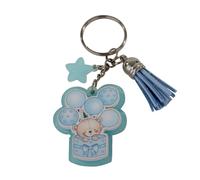 Doni Bomboniere Naissance Lot de 12 porte-clés avec ourson Ballons Premier anniversaire Baptême Bleu Nappe et étoile en couleur Idées cadeaux complètes originaux bon marché