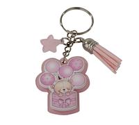 Doni Bomboniere Naissance Lot de 12 porte-clés avec ourson Ballons Premier Anniversaire Baptême Rose Pompon et étoile en couleur Idées cadeaux complètes originaux bon marché