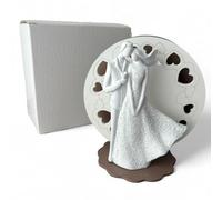 Doni Bomboniere Promesse 1 pcs Lampe LED Ronde avec Mariés Mariage Anniversaire Élégant Derrière Il y a un Cercle Percé Coeurs d'Où Fuite Lumière Idées Cadeaux Completes Originaux