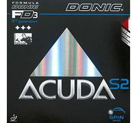 DONIC Acuda S2 - Revêtement pour raquette de tennis de table, Noir , 1,8 mm