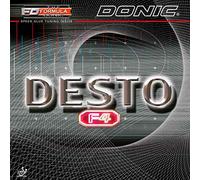 Donic - Caoutchouc de raquette de tennis de table Desto F4, Noir , 2.0mm