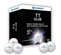 Donic-Schildkröt Balles de Tennis de Table TT-Club, pour Entraînement, Qualité Poly 40+, 120 Pièces dans Une Boîte, Blanc, 608532