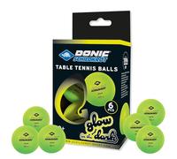 Donic-Schildkröt Balles de Tennis de Table Glow in The Dark, 6 Balles Vert Clair, Fluorescentes, Qualité Poly 40+, pour Jouer au Crépuscule et dans Le Noir, 608507