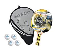 Donic-Schildkröt Ensemble de Tennis de Table Top Team 500, 1 Raquette, 4 Balles et Une Housse, dans Un Nouvel Emballage en Carton, Excellent Ensemble Complet