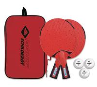 Donic-Schildkröt Outdoor Tischtennis-Set, 2 wasserfeste, Robuste, abwaschbare Kunststoffschläger, 3 Bälle, in praktischer Tragetasche