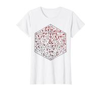 Donjons & Dragons D20 Icône Fill T-Shirt, Femme, Blanc, 3XL