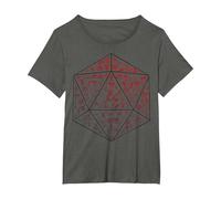 Donjons & Dragons D20 Icône Fill T-Shirt, Femme Grandes Tailles, Asphalte, 1X