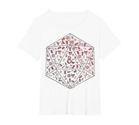 Donjons & Dragons D20 Icône Fill T-Shirt, Femme Grandes Tailles, Blanc, 6X