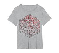 Donjons & Dragons D20 Icône Fill T-Shirt, Femme Grandes Tailles, Gris Chiné, 2X