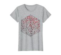 Donjons & Dragons D20 Icône Fill T-Shirt, Femme, Gris Chiné, L