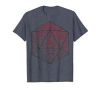 Donjons & Dragons D20 Icône Fill T-Shirt, Homme, Bleu Chiné, XL