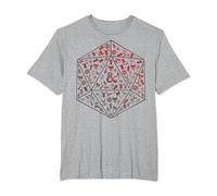 Donjons & Dragons D20 Icône Fill T-Shirt, Homme Grandes Tailles, Gris Chiné, 4X Tall