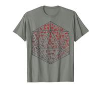 Donjons & Dragons D20 Icône Fill T-Shirt, Homme, Vert Kaki chiné, XL