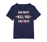 Donjons & Dragons What Doesn't Kill You Gives You XP T-Shirt, Femme Grandes Tailles, Bleu Marine, 5X