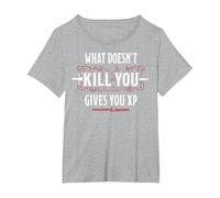 Donjons & Dragons What Doesn't Kill You Gives You XP T-Shirt, Femme Grandes Tailles, Gris Chiné, 3X