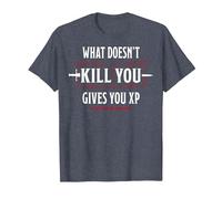 Donjons & Dragons What Doesn't Kill You Gives You XP T-Shirt, Homme, Bleu Chiné, 4XL